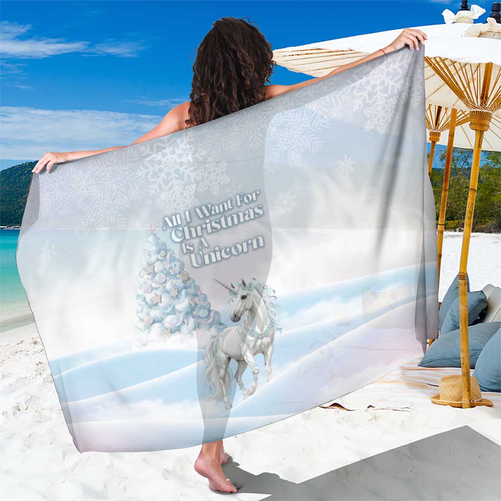 Magical Christmas Sarong Unicorn With Cotton Candy Xmas Tree - Wonder Print Shop