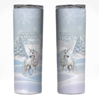 Magical Christmas Skinny Tumbler Unicorn With Cotton Candy Xmas Tree - Wonder Print Shop