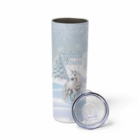 Magical Christmas Skinny Tumbler Unicorn With Cotton Candy Xmas Tree - Wonder Print Shop