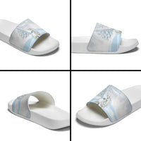 Magical Christmas Slide Sandals Unicorn With Cotton Candy Xmas Tree - Wonder Print Shop