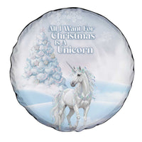 Magical Christmas Spare Tire Cover Unicorn With Cotton Candy Xmas Tree - Wonder Print Shop