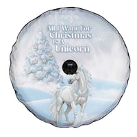 Magical Christmas Spare Tire Cover Unicorn With Cotton Candy Xmas Tree - Wonder Print Shop