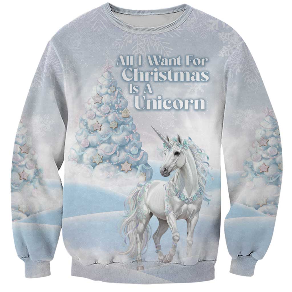 Magical Christmas Sweatshirt Unicorn With Cotton Candy Xmas Tree - Wonder Print Shop
