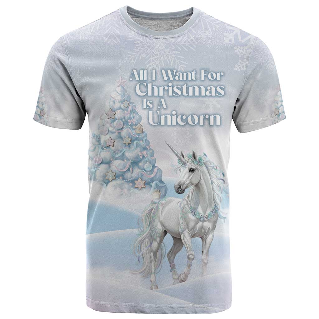 Magical Christmas T Shirt Unicorn With Cotton Candy Xmas Tree - Wonder Print Shop