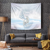 Magical Christmas Tapestry Unicorn With Cotton Candy Xmas Tree - Wonder Print Shop