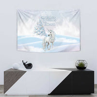 Magical Christmas Tapestry Unicorn With Cotton Candy Xmas Tree - Wonder Print Shop
