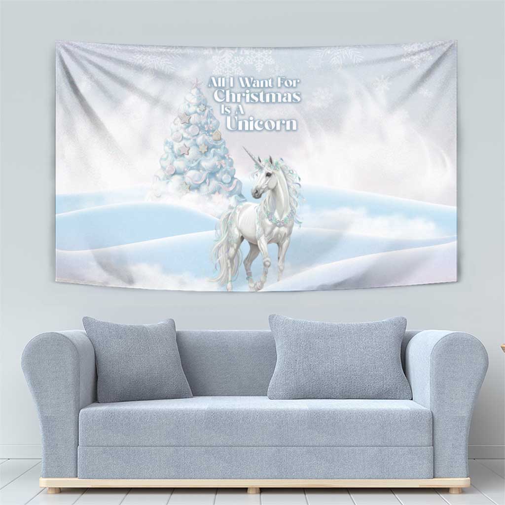 Magical Christmas Tapestry Unicorn With Cotton Candy Xmas Tree - Wonder Print Shop