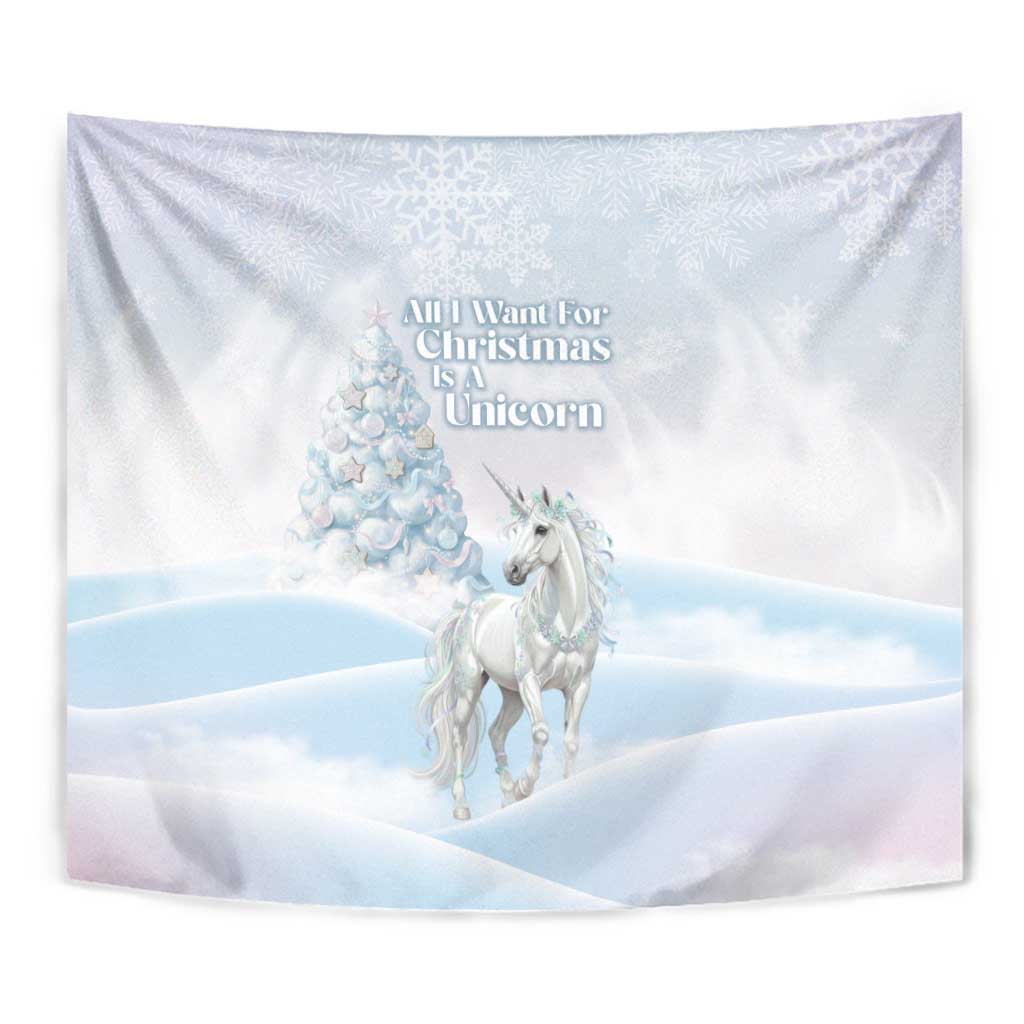 Magical Christmas Tapestry Unicorn With Cotton Candy Xmas Tree - Wonder Print Shop