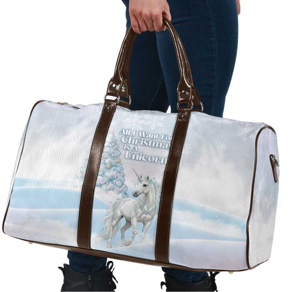 Magical Christmas Travel Bag Unicorn With Cotton Candy Xmas Tree - Wonder Print Shop