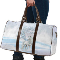 Magical Christmas Travel Bag Unicorn With Cotton Candy Xmas Tree - Wonder Print Shop