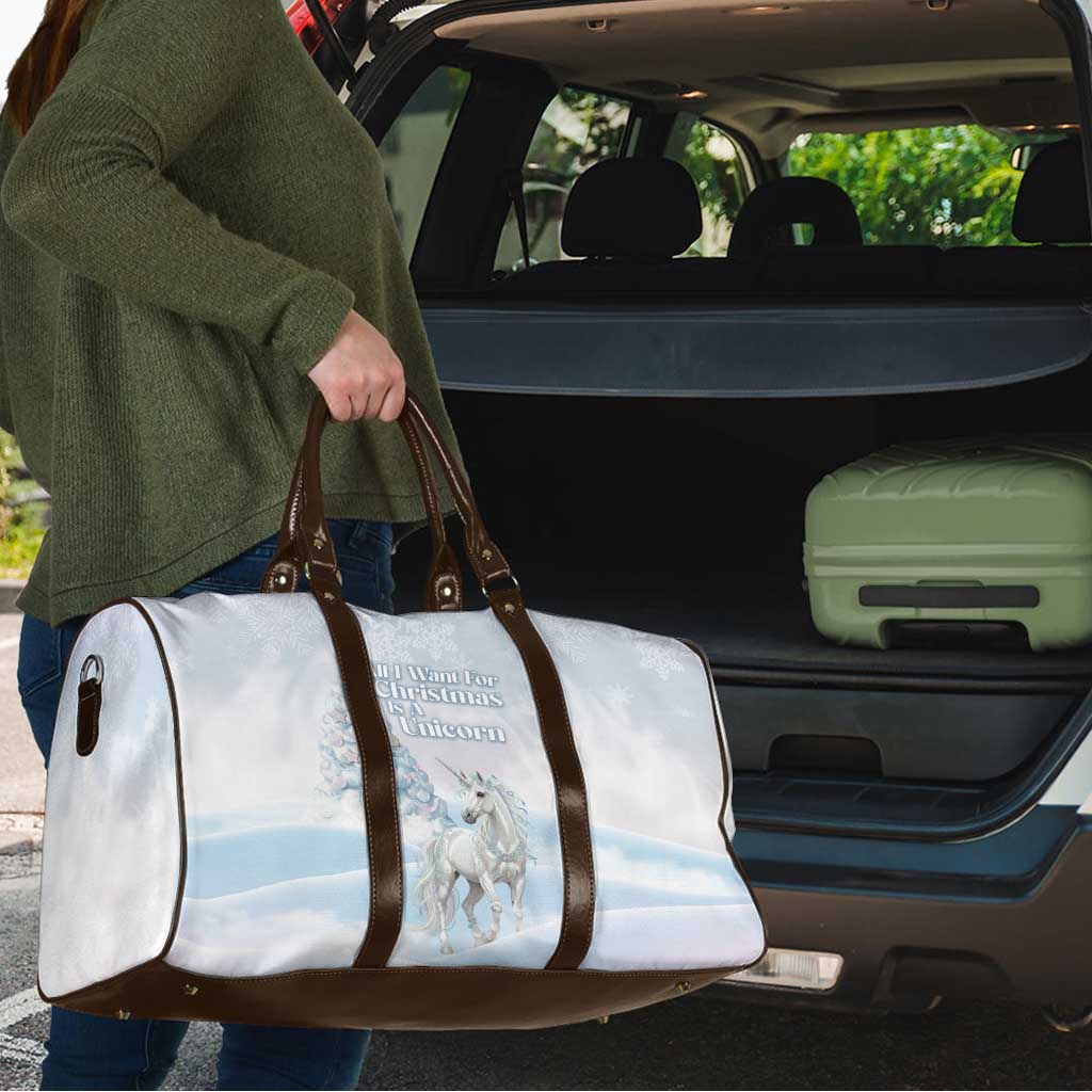 Magical Christmas Travel Bag Unicorn With Cotton Candy Xmas Tree - Wonder Print Shop