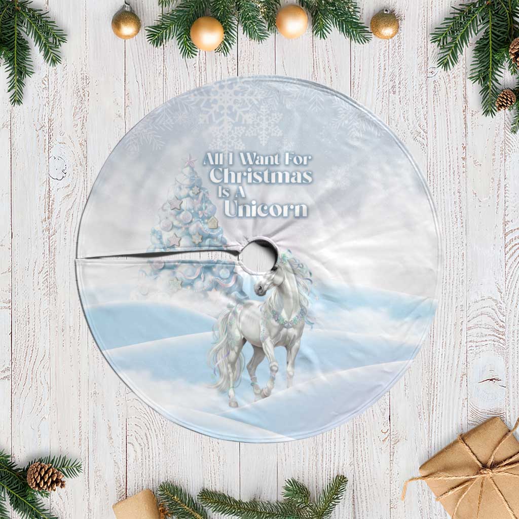 Magical Christmas Tree Skirt Unicorn With Cotton Candy Xmas Tree - Wonder Print Shop