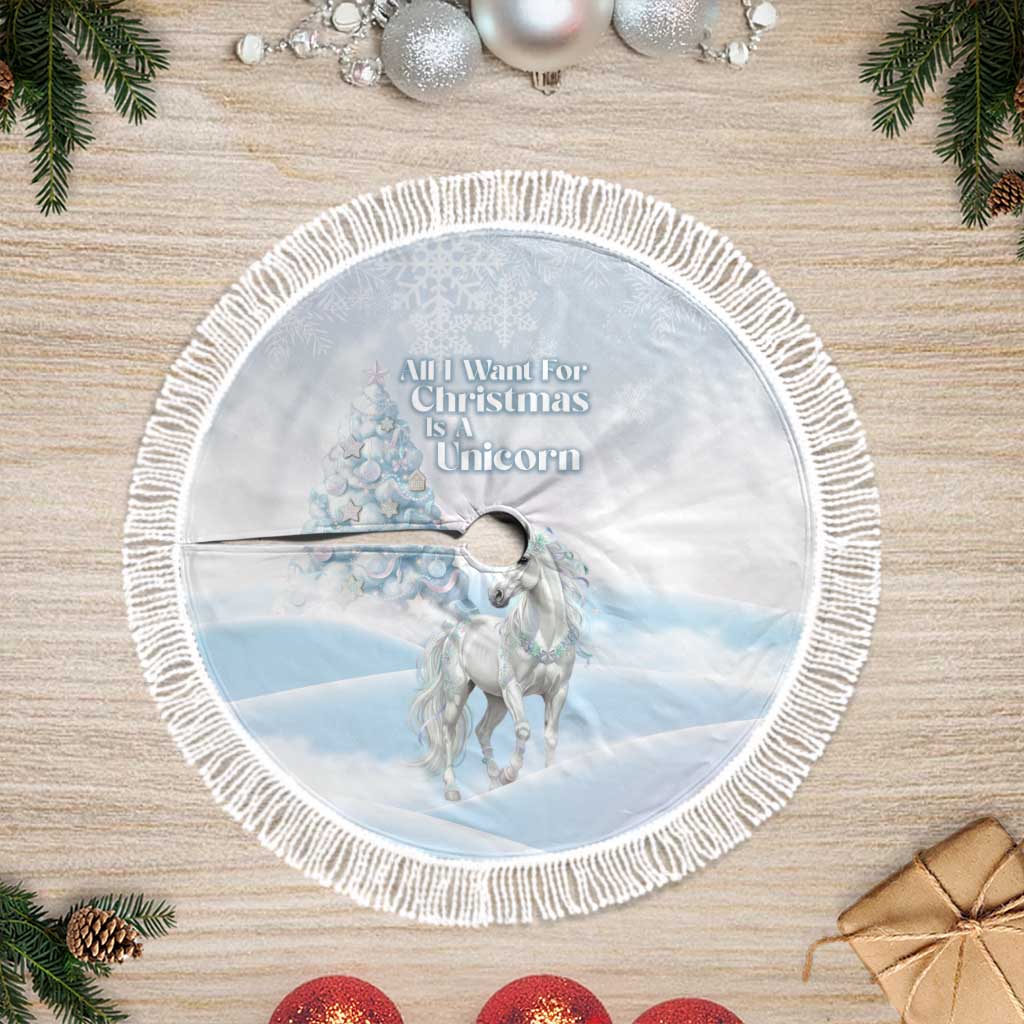 Magical Christmas Tree Skirt Unicorn With Cotton Candy Xmas Tree - Wonder Print Shop