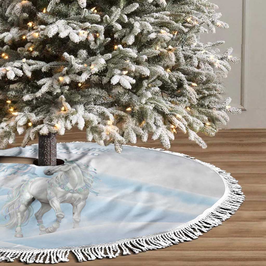Magical Christmas Tree Skirt Unicorn With Cotton Candy Xmas Tree - Wonder Print Shop