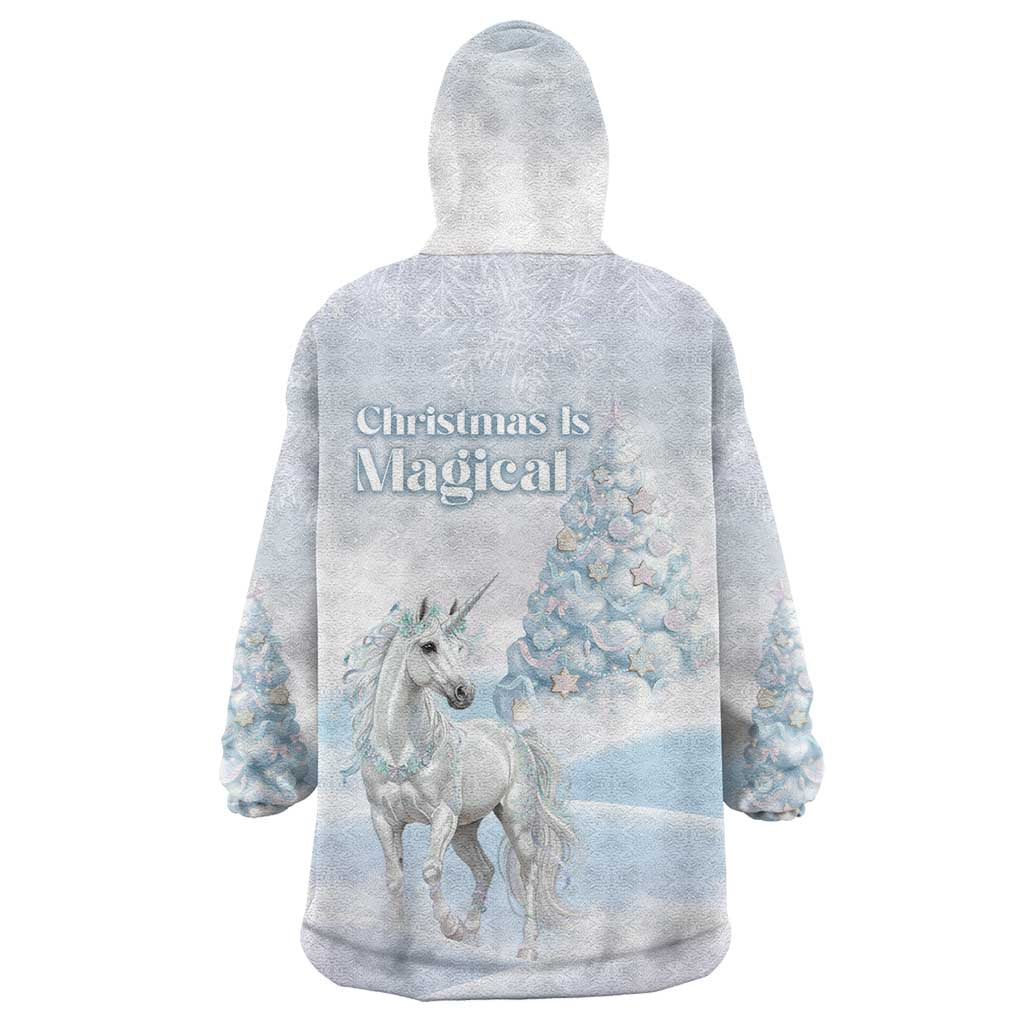 Magical Christmas Wearable Blanket Hoodie Unicorn With Cotton Candy Xmas Tree - Wonder Print Shop