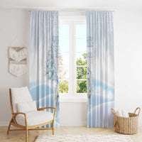 Magical Christmas Window Curtain Unicorn With Cotton Candy Xmas Tree - Wonder Print Shop