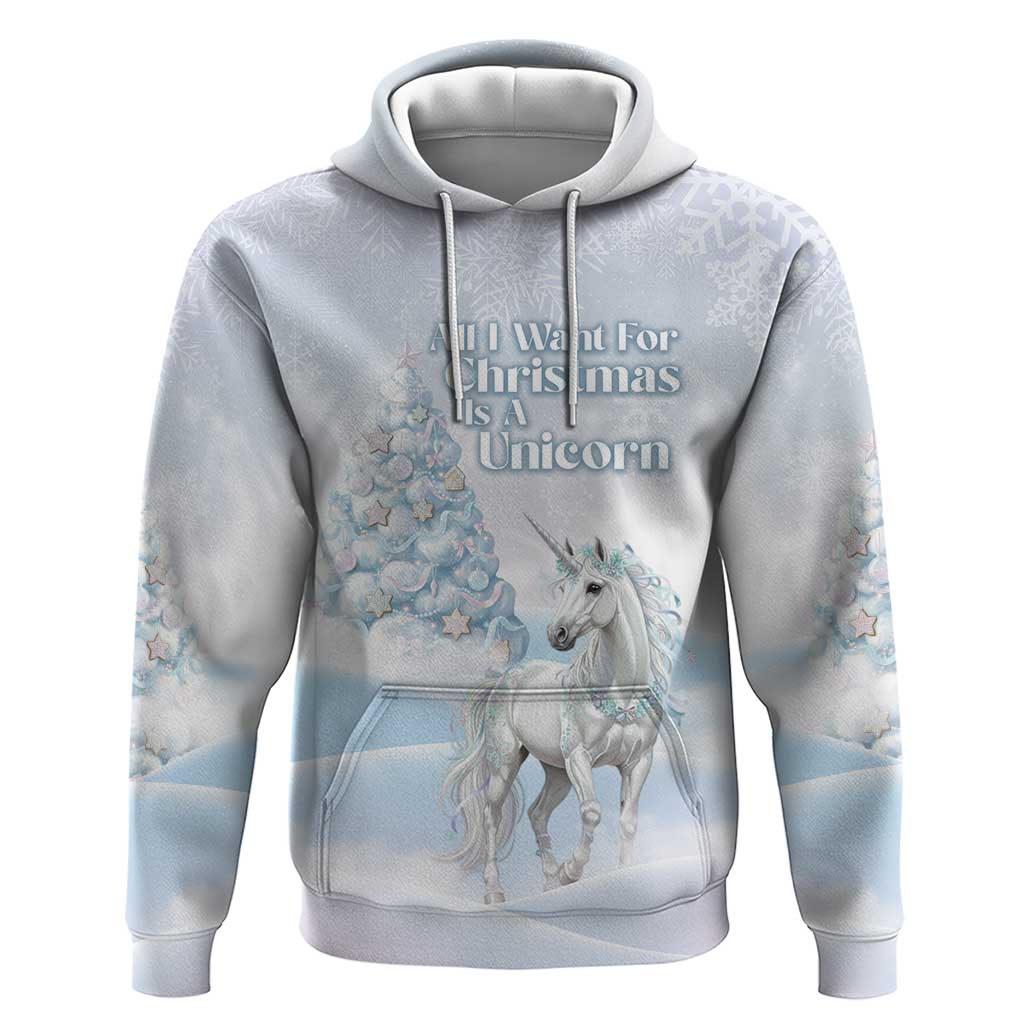 Magical Christmas Zip Hoodie Unicorn With Cotton Candy Xmas Tree - Wonder Print Shop