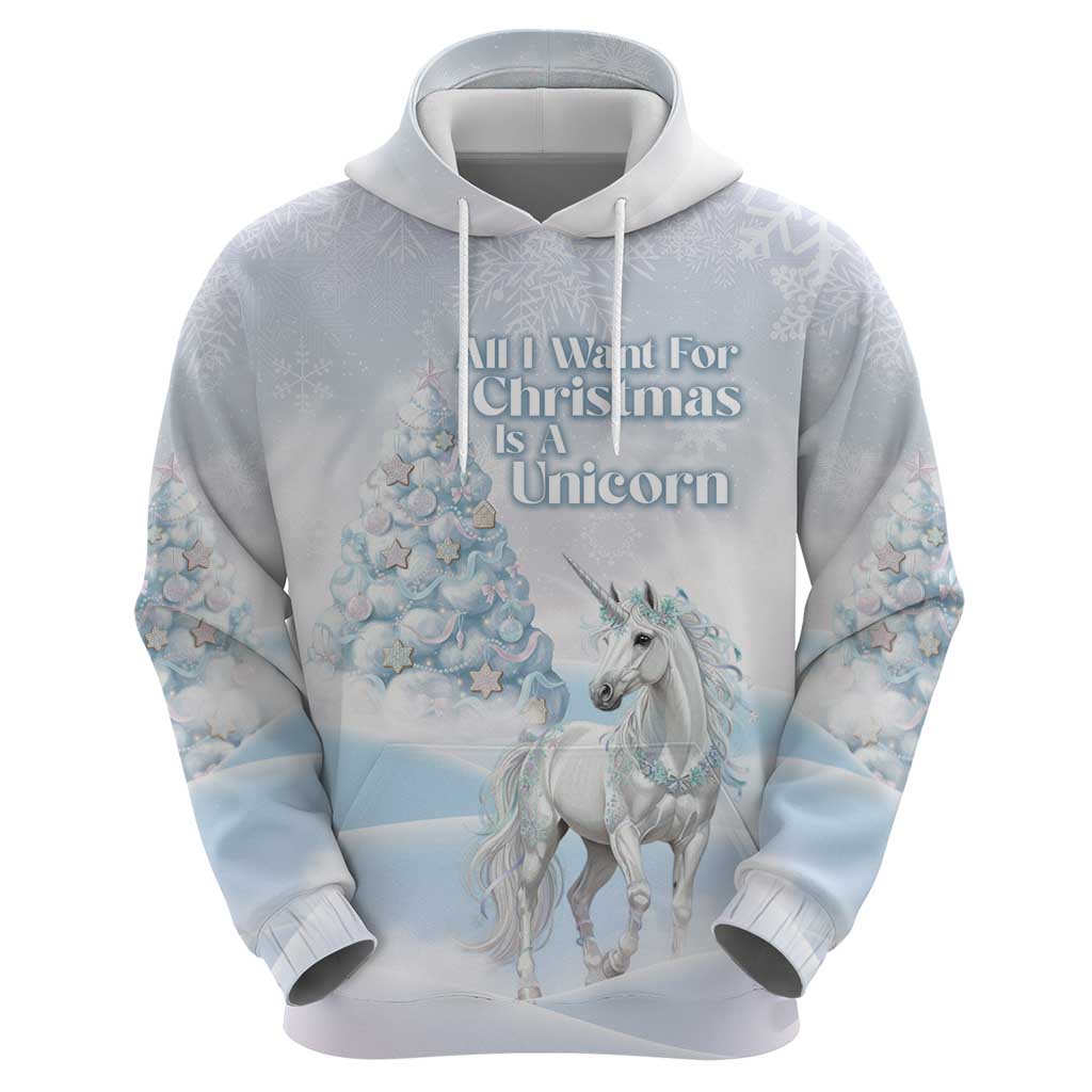 Magical Christmas Zip Hoodie Unicorn With Cotton Candy Xmas Tree - Wonder Print Shop