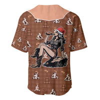 Western Yoke Baseball Jersey Cowgirl Drinking Wine Christmas - Wonder Print Shop