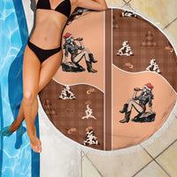 Western Yoke Beach Blanket Cowgirl Drinking Wine Christmas - Wonder Print Shop