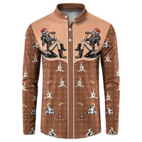 Western Yoke Button Sweatshirt Cowgirl Drinking Wine Christmas - Wonder Print Shop