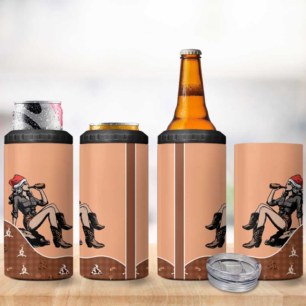 Western Yoke 4 in 1 Can Cooler Tumbler Cowgirl Drinking Wine Christmas - Wonder Print Shop