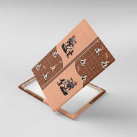 Western Yoke Canvas Wall Art Cowgirl Drinking Wine Christmas - Wonder Print Shop