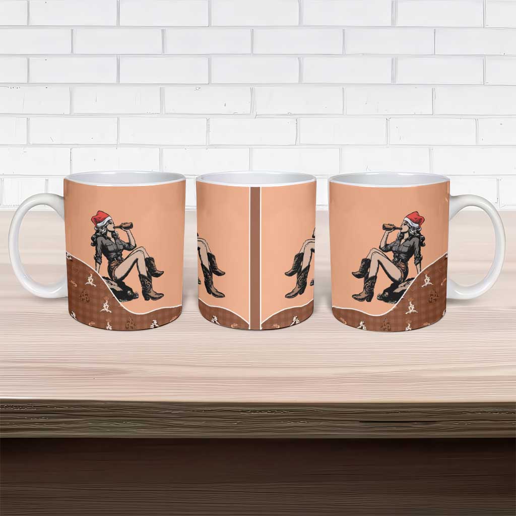 Western Yoke Ceramic Mug Cowgirl Drinking Wine Christmas - Wonder Print Shop
