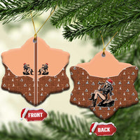 Western Yoke Ceramic Ornament Cowgirl Drinking Wine Christmas - Wonder Print Shop