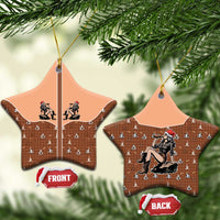 Western Yoke Ceramic Ornament Cowgirl Drinking Wine Christmas - Wonder Print Shop