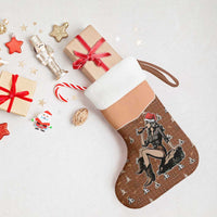 Western Yoke Christmas Stocking Cowgirl Drinking Wine Christmas - Wonder Print Shop