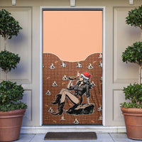 Western Yoke Door Cover Cowgirl Drinking Wine Christmas - Wonder Print Shop