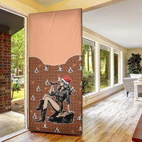 Western Yoke Door Cover Cowgirl Drinking Wine Christmas - Wonder Print Shop