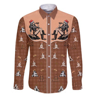 Western Yoke Family Matching Short Sleeve Bodycon Dress and Hawaiian Shirt Cowgirl Drinking Wine Christmas - Wonder Print Shop