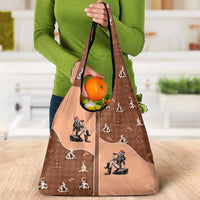 Western Yoke Grocery Bag Cowgirl Drinking Wine Christmas - Wonder Print Shop