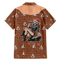 Western Yoke Hawaiian Shirt Cowgirl Drinking Wine Christmas - Wonder Print Shop