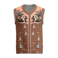Western Yoke Christmas Knitted V-Neck Vest Cowgirl Drinking Wine Christmas - Wonder Print Shop