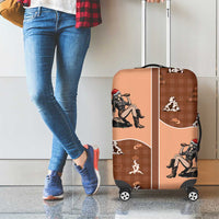 Western Yoke Luggage Cover Cowgirl Drinking Wine Christmas - Wonder Print Shop
