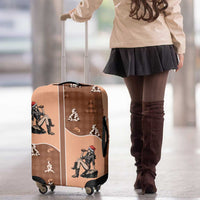 Western Yoke Luggage Cover Cowgirl Drinking Wine Christmas - Wonder Print Shop