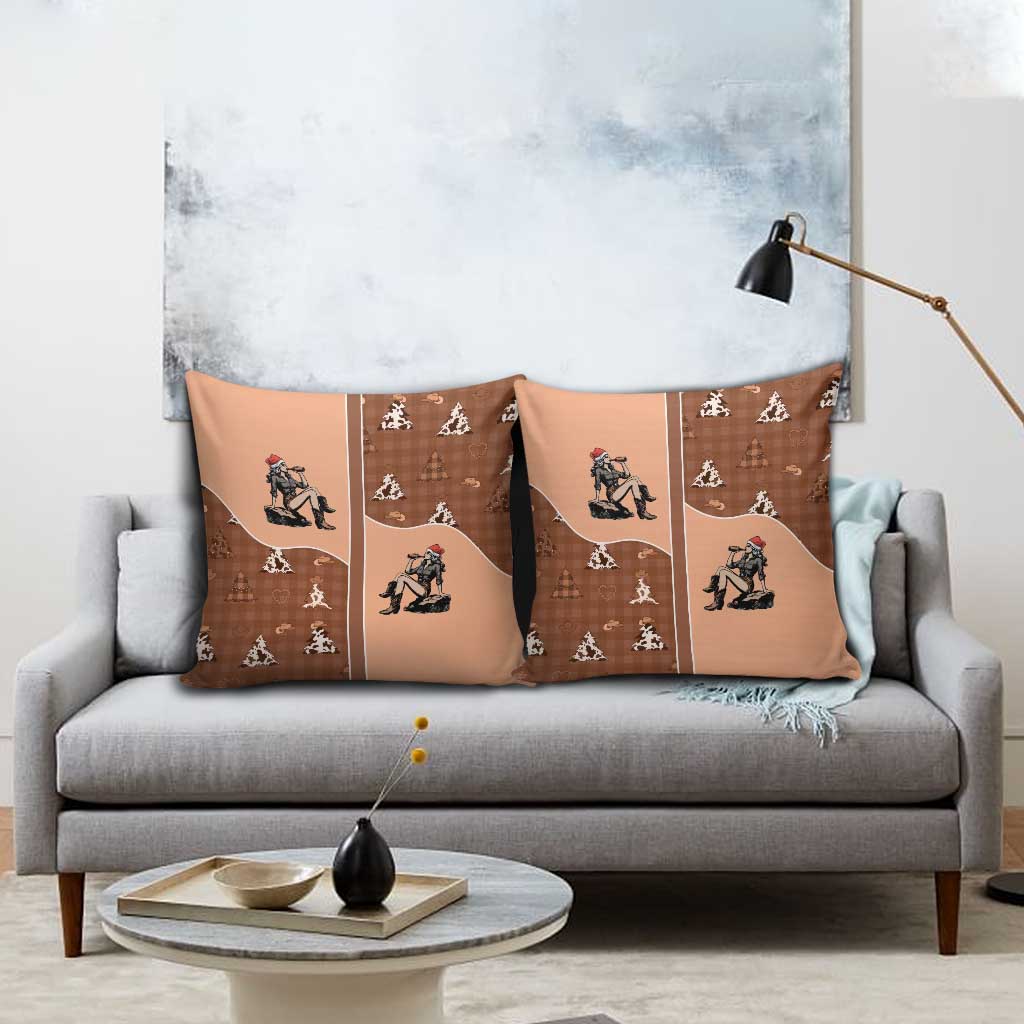 Western Yoke Pillow Cover Cowgirl Drinking Wine Christmas - Wonder Print Shop