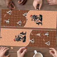 Western Yoke Puzzle Cowgirl Drinking Wine Christmas - Wonder Print Shop