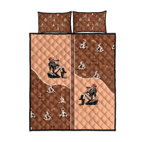 Western Yoke Quilt Bed Set Cowgirl Drinking Wine Christmas - Wonder Print Shop