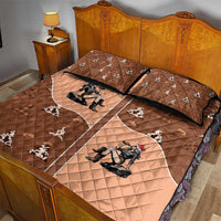 Western Yoke Quilt Bed Set Cowgirl Drinking Wine Christmas - Wonder Print Shop