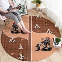 Western Yoke Round Carpet Cowgirl Drinking Wine Christmas - Wonder Print Shop