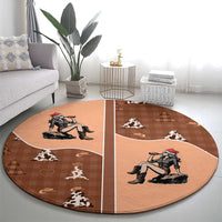 Western Yoke Round Carpet Cowgirl Drinking Wine Christmas - Wonder Print Shop