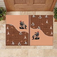 Western Yoke Rubber Doormat Cowgirl Drinking Wine Christmas - Wonder Print Shop