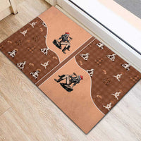 Western Yoke Rubber Doormat Cowgirl Drinking Wine Christmas - Wonder Print Shop