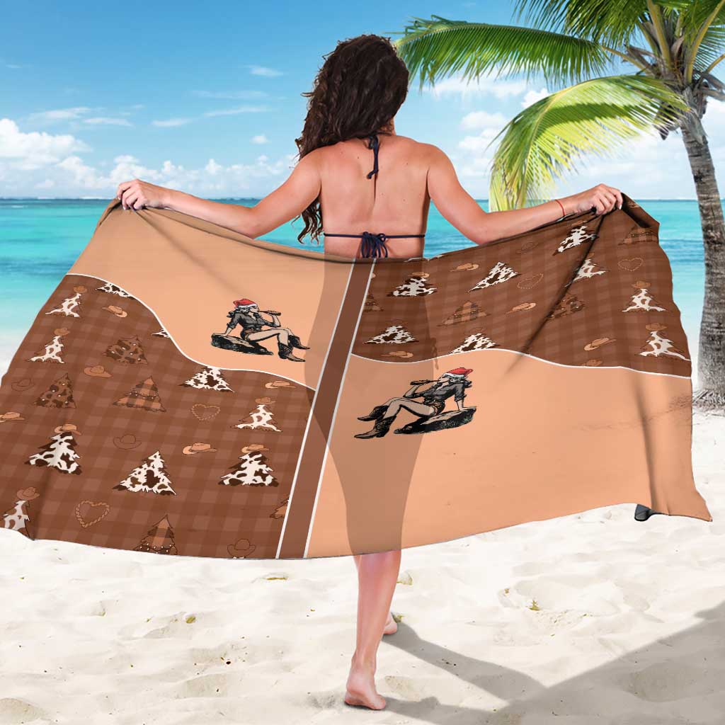 Western Yoke Sarong Cowgirl Drinking Wine Christmas - Wonder Print Shop