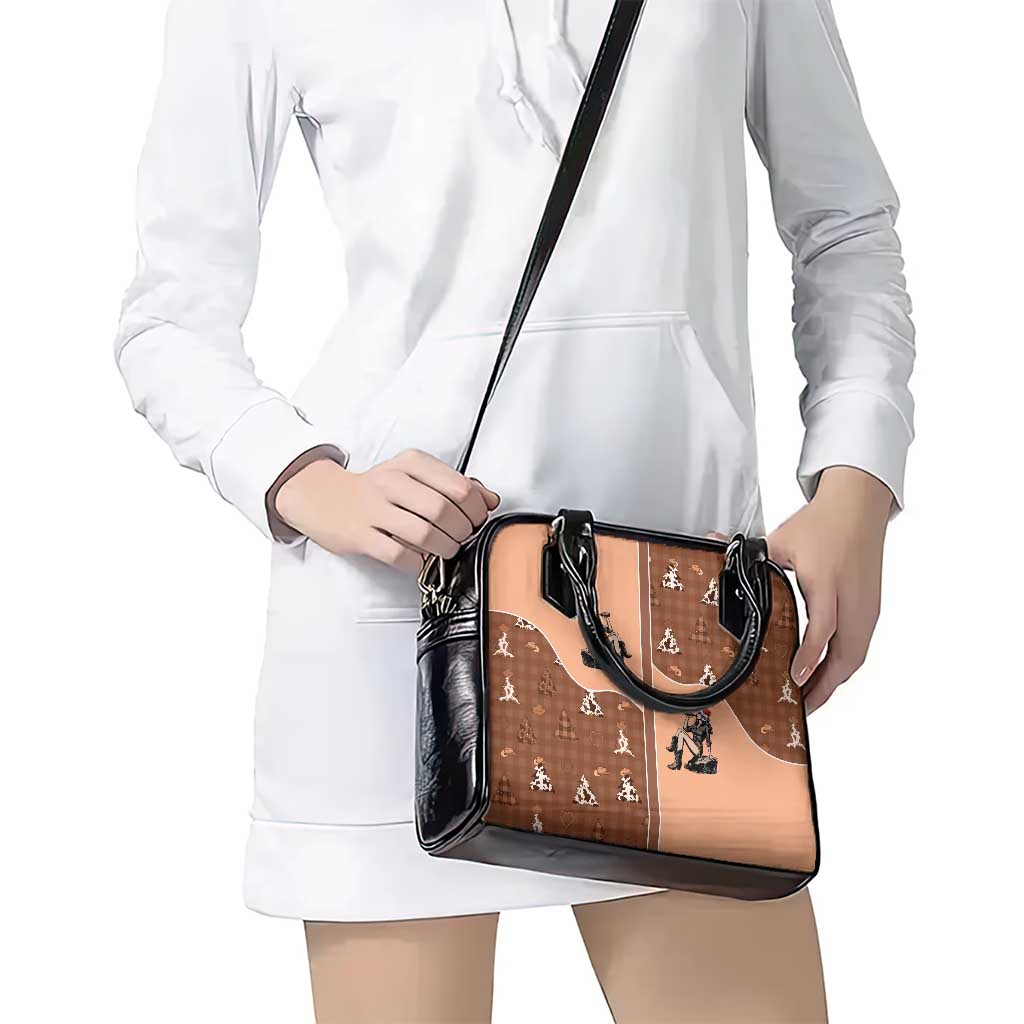 Western Yoke Shoulder Handbag Cowgirl Drinking Wine Christmas - Wonder Print Shop