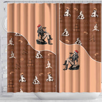 Western Yoke Shower Curtain Cowgirl Drinking Wine Christmas - Wonder Print Shop